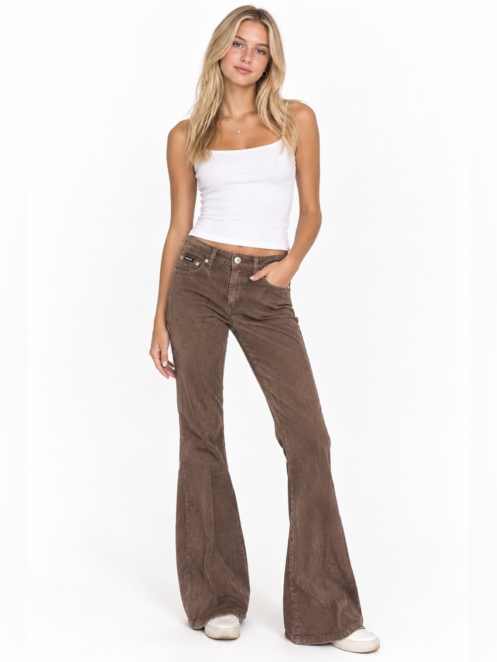 MINGA London Brown Corduroy Flare Pants